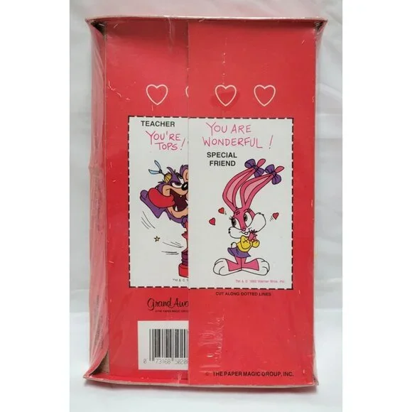 Vintage 1992 Warner Bros Tiny Toon Adventures 32 Valentines Day Cards Envelopes - Picture 7 of 7